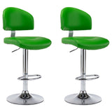 Tabourets de bar lot de 2 vert similicuir