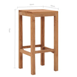 Tabourets de bar lot de 2 bois de teck massif