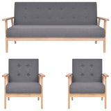 Ensemble de canapés 3 pcs Tissu Gris foncé