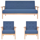 Ensemble de canapés 3 pcs Tissu Bleu