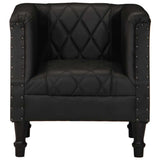 Chaise cabriolet Noir Cuir véritable de chèvre