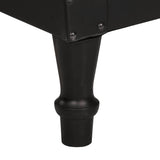 Chaise cabriolet Noir Cuir véritable de chèvre