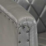Chaise cabriolet Gris Cuir véritable de chèvre