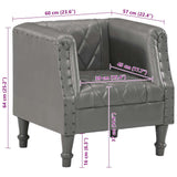 Chaise cabriolet Gris Cuir véritable de chèvre