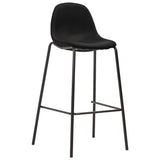 Chaises de bar lot de 6 noir tissu