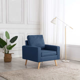 Fauteuil bleu tissu