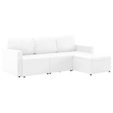 Canapé-lit modulaire 3 places Blanc Similicuir