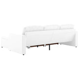 Canapé-lit modulaire 3 places Blanc Similicuir