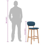 Tabourets de bar lot de 2 bleu tissu