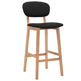 Tabourets de bar lot de 2 noir tissu