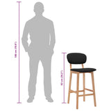 Tabourets de bar lot de 2 noir tissu