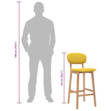 Tabourets de bar lot de 2 jaune moutarde tissu