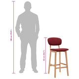 Tabourets de bar lot de 2 rouge bordeaux tissu