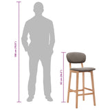 Tabourets de bar lot de 2 taupe tissu