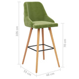 Tabourets de bar lot de 2 vert clair velours