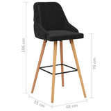 Tabourets de bar lot de 2 noir velours