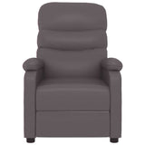 Fauteuil inclinable réglable avec repose-pieds gris similicuir