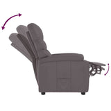 Fauteuil inclinable réglable avec repose-pieds gris similicuir