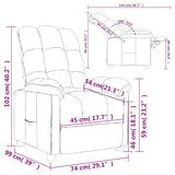 Fauteuil inclinable Gris clair Tissu