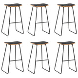 Tabourets de bar lot de 6 noir similicuir