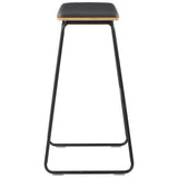 Tabourets de bar lot de 6 noir similicuir
