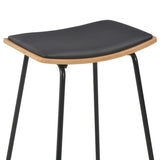 Tabourets de bar lot de 6 noir similicuir