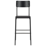 Chaises de bar lot de 6 noir contreplaqué solide et acier