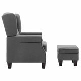 Fauteuil avec repose-pied Gris clair Tissu