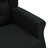 Fauteuil avec repose-pied Noir Tissu