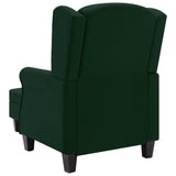 Fauteuil avec repose-pied Vert foncé Tissu