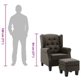 Fauteuil avec repose-pied Taupe Tissu