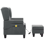 Fauteuil de massage avec repose-pied Gris clair Tissu
