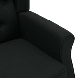 Fauteuil de massage avec repose-pied Noir Tissu