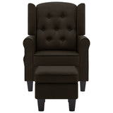 Fauteuil de massage avec repose-pied Marron foncé Tissu