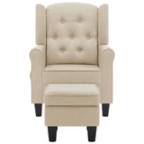 Fauteuil de massage avec repose-pied Crème Tissu