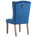 Chaises à manger lot de 2 Bleu Velours