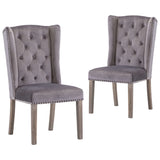 Chaises à manger lot de 2 gris velours
