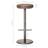 Tabourets de bar lot de 2 marron cuir véritable