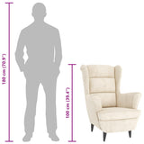 Fauteuil blanc crème velours