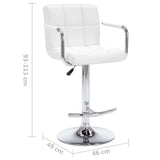 Tabourets de bar lot de 2 blanc similicuir