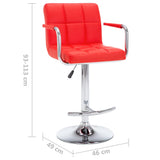 Tabourets de bar lot de 2 rouge similicuir