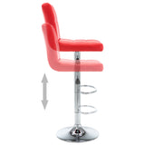 Tabourets de bar lot de 2 rouge similicuir