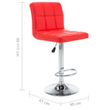 Tabourets de bar lot de 2 rouge similicuir