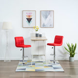 Tabourets de bar lot de 2 rouge similicuir
