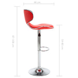 Tabourets de bar 2 pcs rouge similicuir