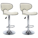 Tabourets de bar lot de 2 crème similicuir