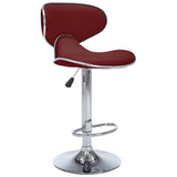 Tabourets de bar lot de 2 rouge bordeaux similicuir
