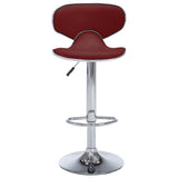 Tabourets de bar lot de 2 rouge bordeaux similicuir