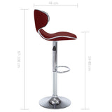 Tabourets de bar lot de 2 rouge bordeaux similicuir