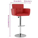 Tabourets de bar lot de 2 rouge similicuir